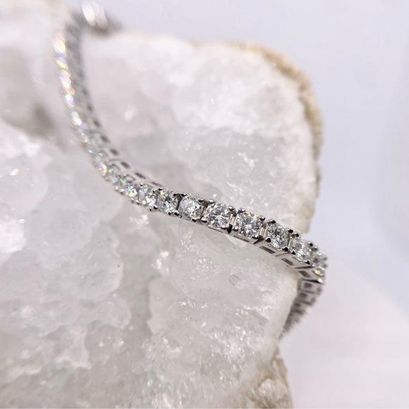 Unbranded Jewelry - Moissanite Tennis Bracelet 3mm Infinity Bracelet 18K 925 GRA Certified Brilliant